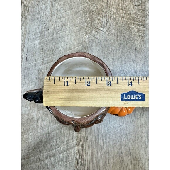 Vintage Holland Floral Inc Halloween Tree Pumpkin Bat Planter 1990 Ceramic - Picture 7 of 7